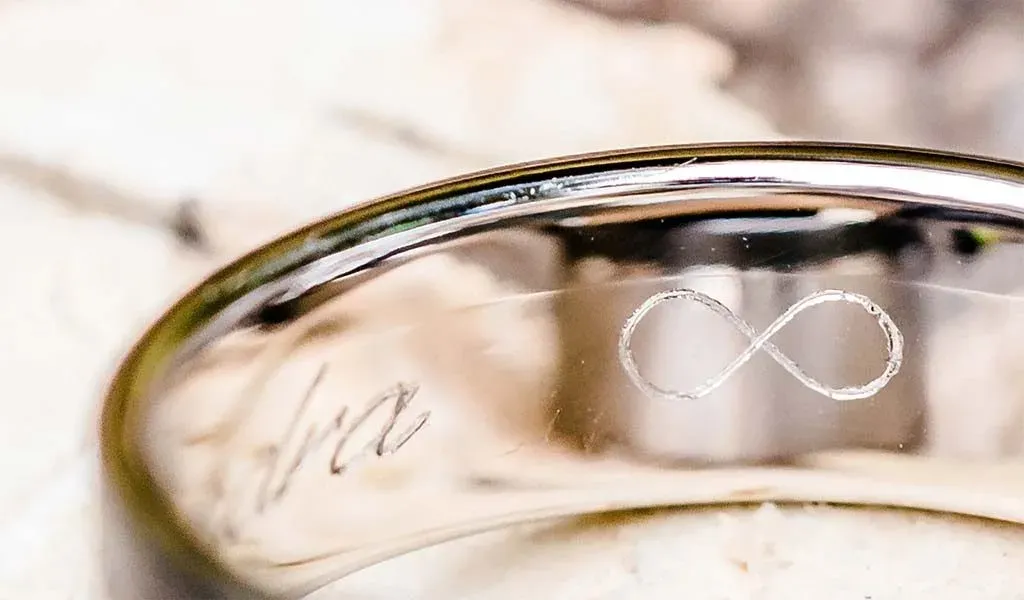 Close up of a gold wedding ring