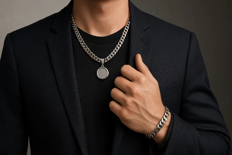 Successful jewelry-making business showcasing polished stainless steel jewelry. Successful jewelry-making business showcasing polished stainless steel jewelry.
