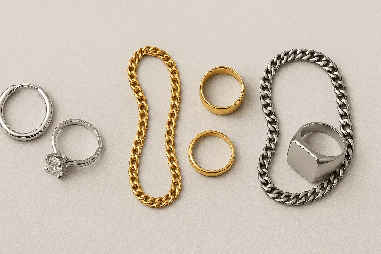 Comparison of stainless steel jewelry with other metals like silver and gold