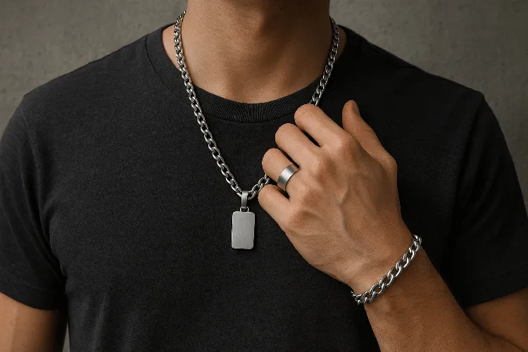 Durable and hypoallergenic stainless steel jewelry worn casually. Durable and hypoallergenic stainless steel jewelry worn casually.