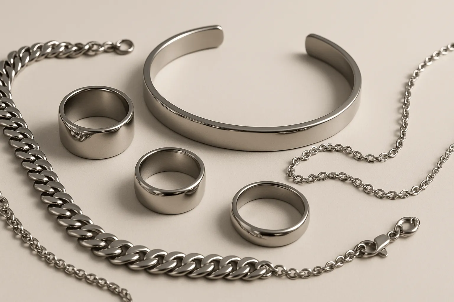 Stainless steel jewelry collection - modern and elegant.