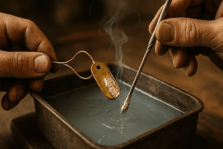 Craftsmanship of silver plating process. Craftsmanship of silver plating process.