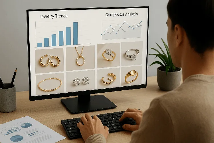 Researching jewelry market trends and competitors. Researching jewelry market trends and competitors.