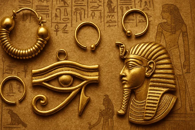 Ancient Egyptian body jewelry representing royalty and status Ancient Egyptian body jewelry representing royalty and status