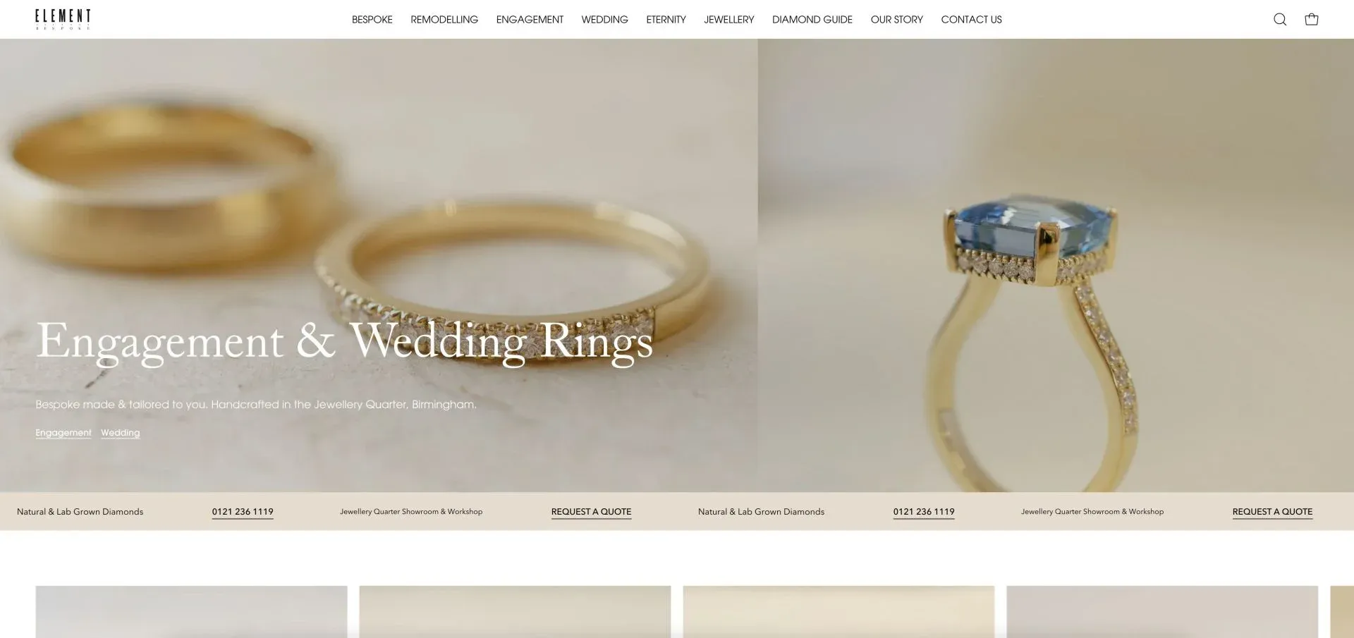Element Bespoke Jewelry Website Element Bespoke Jewelry Website