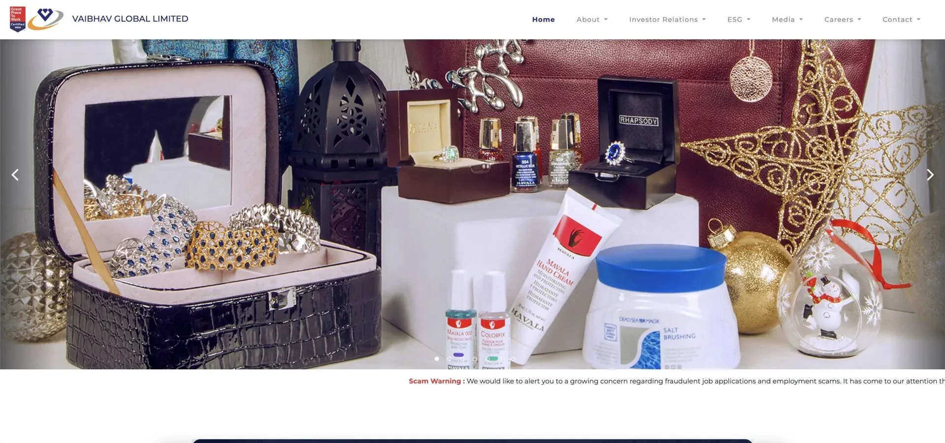 Vaibhav Global Ltd Website Vaibhav Global Ltd Website