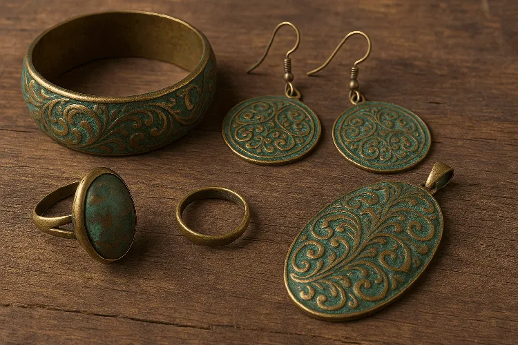 Brass jewelry developing a beautiful patina Brass jewelry developing a beautiful patina