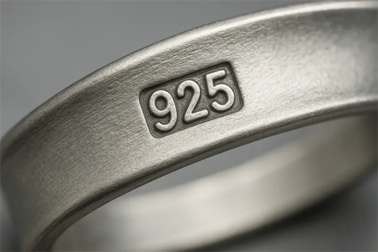 925 mark engraved on a silver bracelet 925 mark engraved on a silver bracelet