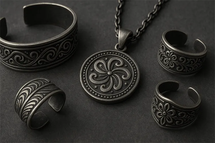 Limited edition oxidized silver jewelry piece. Limited edition oxidized silver jewelry piece.