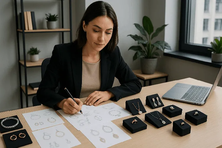 Jewelry business planning in modern office Jewelry business planning in modern office