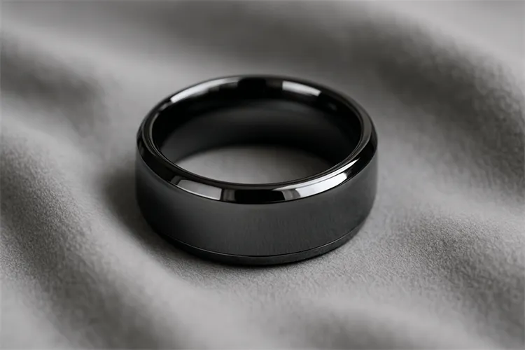Modern tungsten ring with a shiny finish Modern tungsten ring with a shiny finish