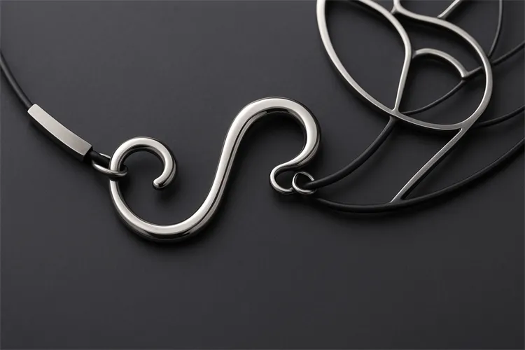 S-clasp on modern necklace. S-clasp on modern necklace.