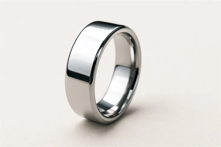 Polished tungsten ring close-up Polished tungsten ring close-up