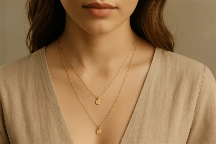 Necklace styling - delicate pendant and layered necklace Necklace styling - delicate pendant and layered necklace