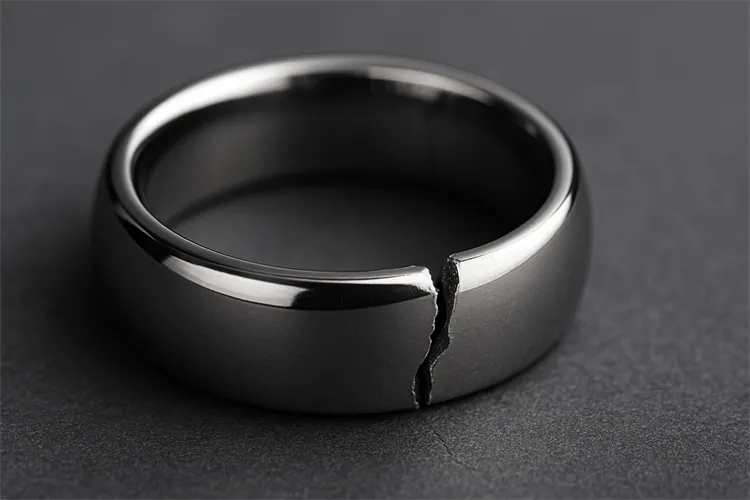 Cracked tungsten ring Cracked tungsten ring