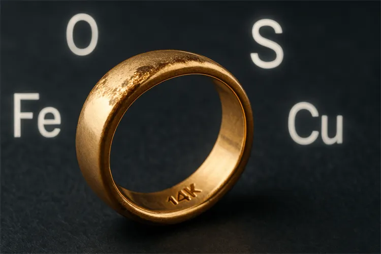 14K gold ring oxidation process 14K gold ring oxidation process