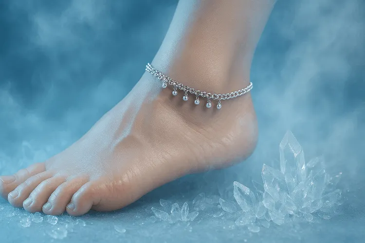 Silver anklet with cooling effect Silver anklet with cooling effect
