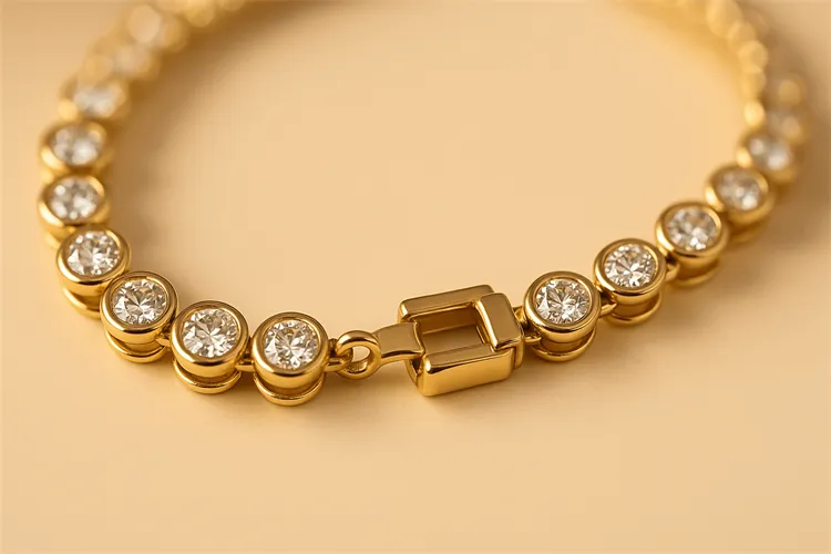 Close-up of necklace clasp securing jewelry. Close-up of necklace clasp securing jewelry.