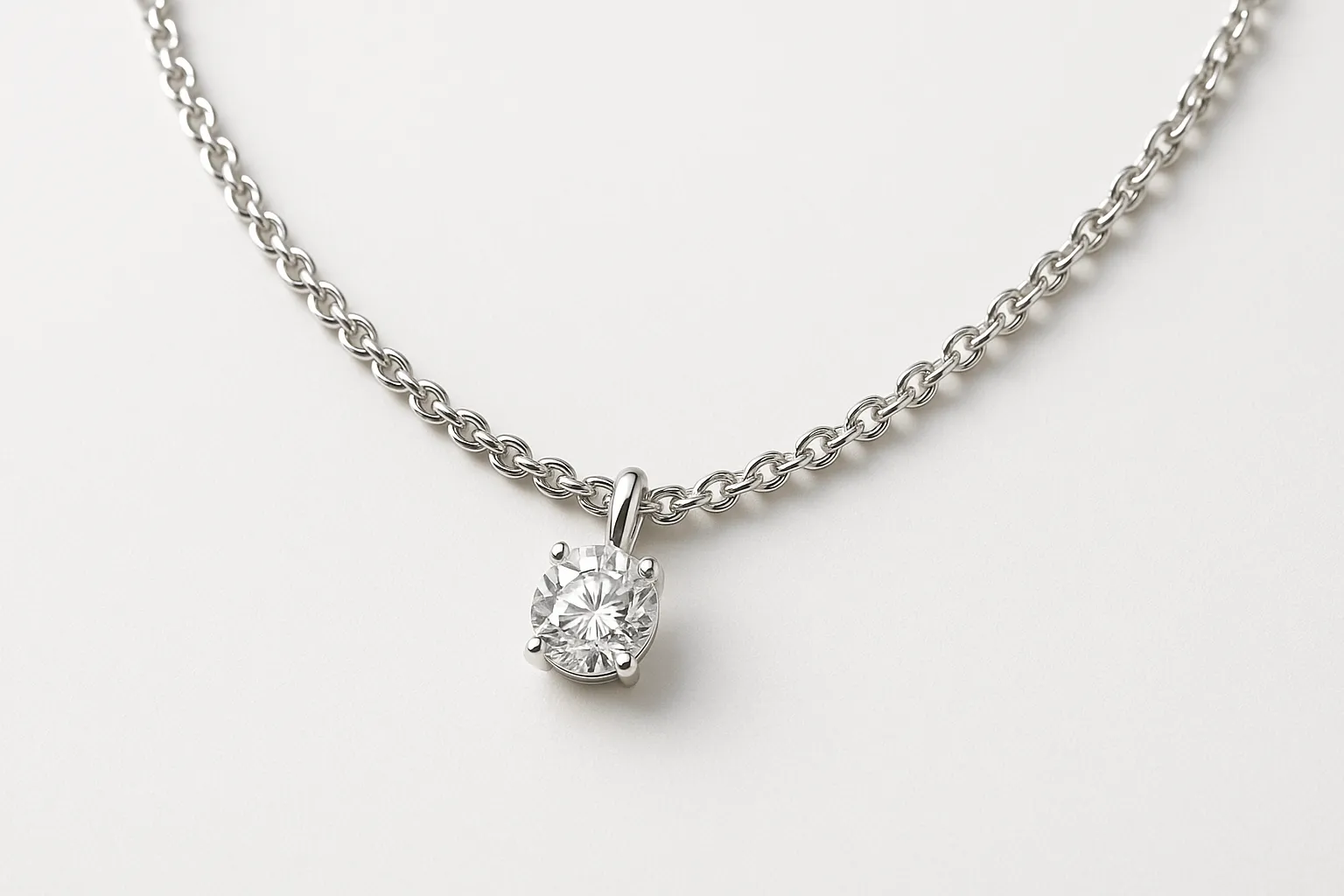 S990 Silver Necklace with Diamond – The Peak of Purity
