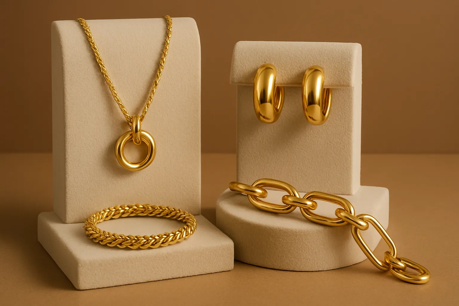 Elegant Gold Jewelry Showcase