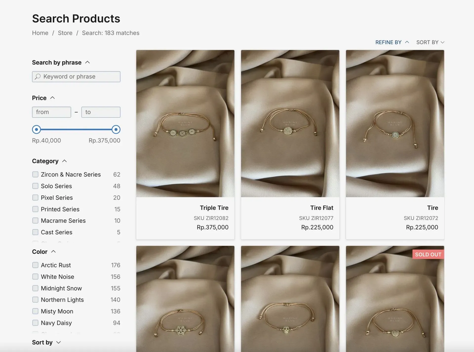 Marine Blue Jewelry Product Marine Blue Jewelry Product