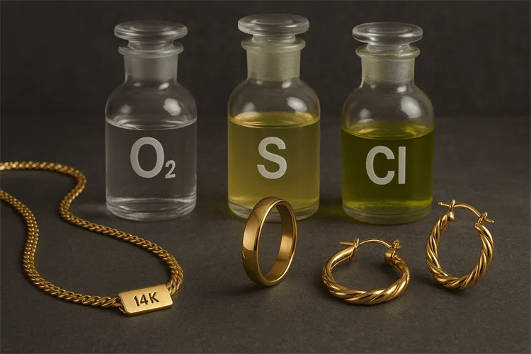 Chemical elements and their effect on 14K gold jewelry Chemical elements and their effect on 14K gold jewelry
