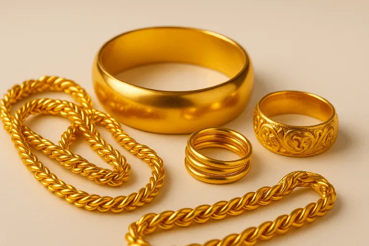 24K gold jewelry with rich shine. 24K gold jewelry with rich shine.