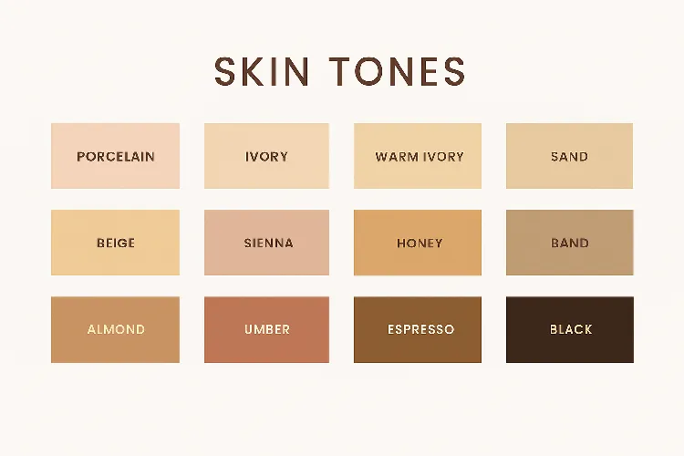 12-shade skin tone chart 12-shade skin tone chart