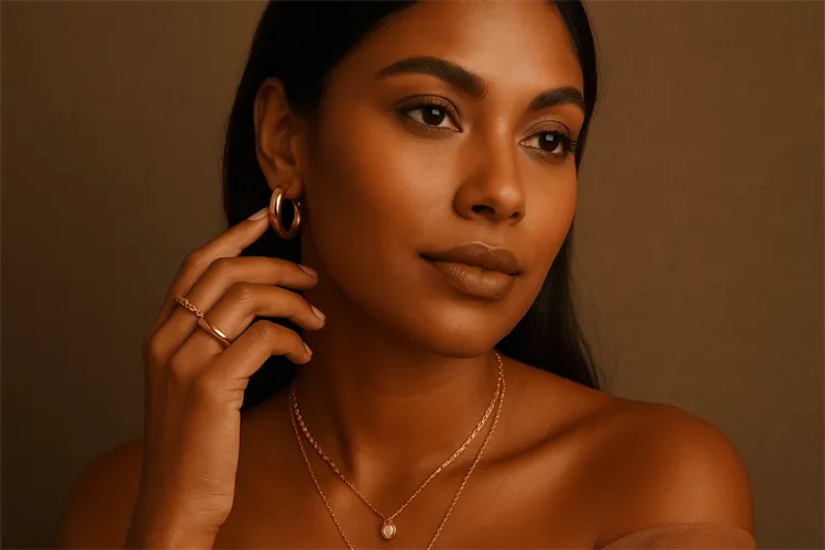 Jewelry for warm skin tones - gold and rose gold Jewelry for warm skin tones - gold and rose gold