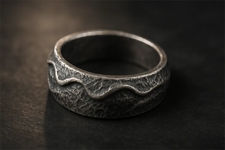 High-quality oxidized silver jewelry with intricate texture. High-quality oxidized silver jewelry with intricate texture.