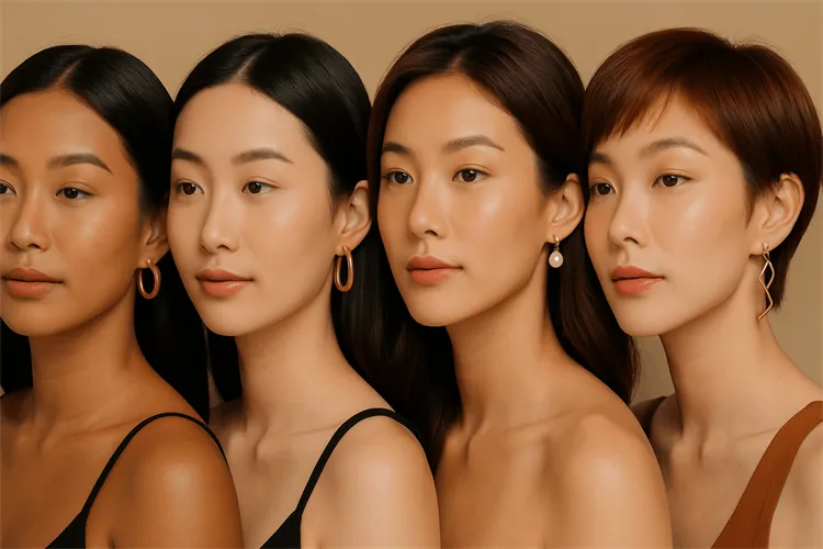 Earrings matched with skin tone and hair color Earrings matched with skin tone and hair color