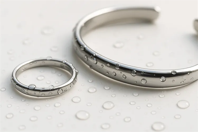 Stainless steel jewelry with water droplets Stainless steel jewelry with water droplets