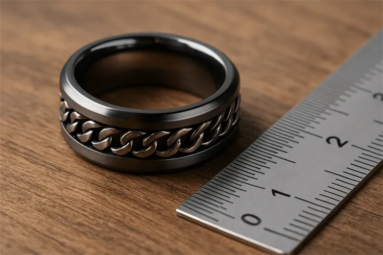 Intricate tungsten ring design illustrating complexity in resizing. Intricate tungsten ring design illustrating complexity in resizing.