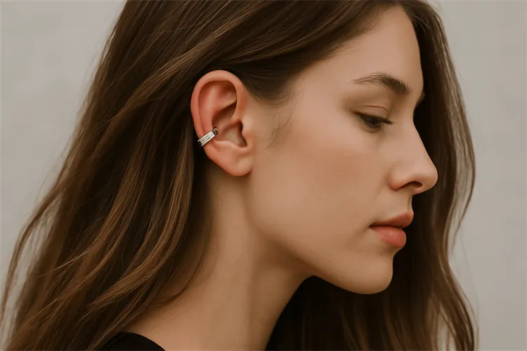 Silver ear cuffs for long hair Silver ear cuffs for long hair