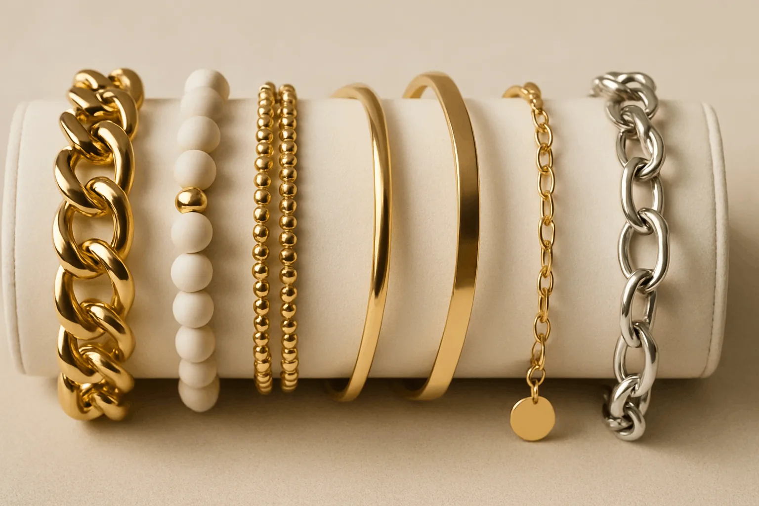 2025 bracelet trends showcasing chunky, beaded, and slim stackable bracelets