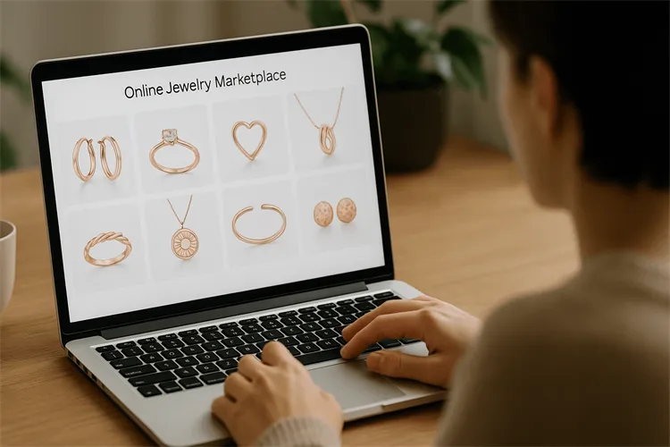 Browsing 18k rose gold jewelry online Browsing 18k rose gold jewelry online