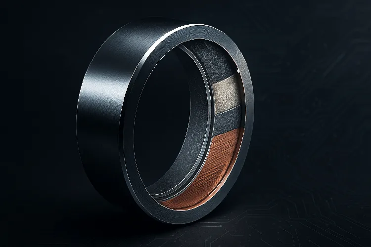 Tungsten ring contrasted with rusted metal Tungsten ring contrasted with rusted metal