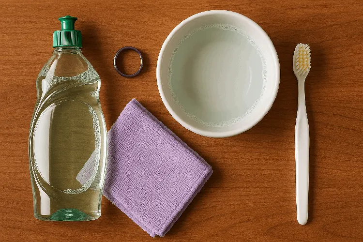 Materials needed to clean a tungsten ring: soap, water, cloth, and brush. Materials needed to clean a tungsten ring: soap, water, cloth, and brush.