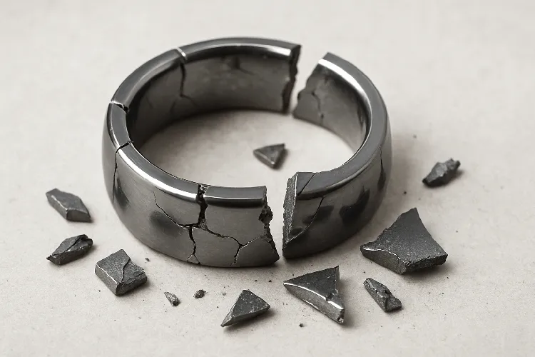 Displaying the brittleness of tungsten rings Displaying the brittleness of tungsten rings