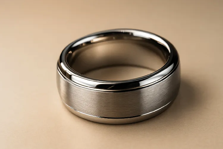 Tungsten ring with a scratch-resistant, shiny surface, emphasizing durability Tungsten ring with a scratch-resistant, shiny surface, emphasizing durability