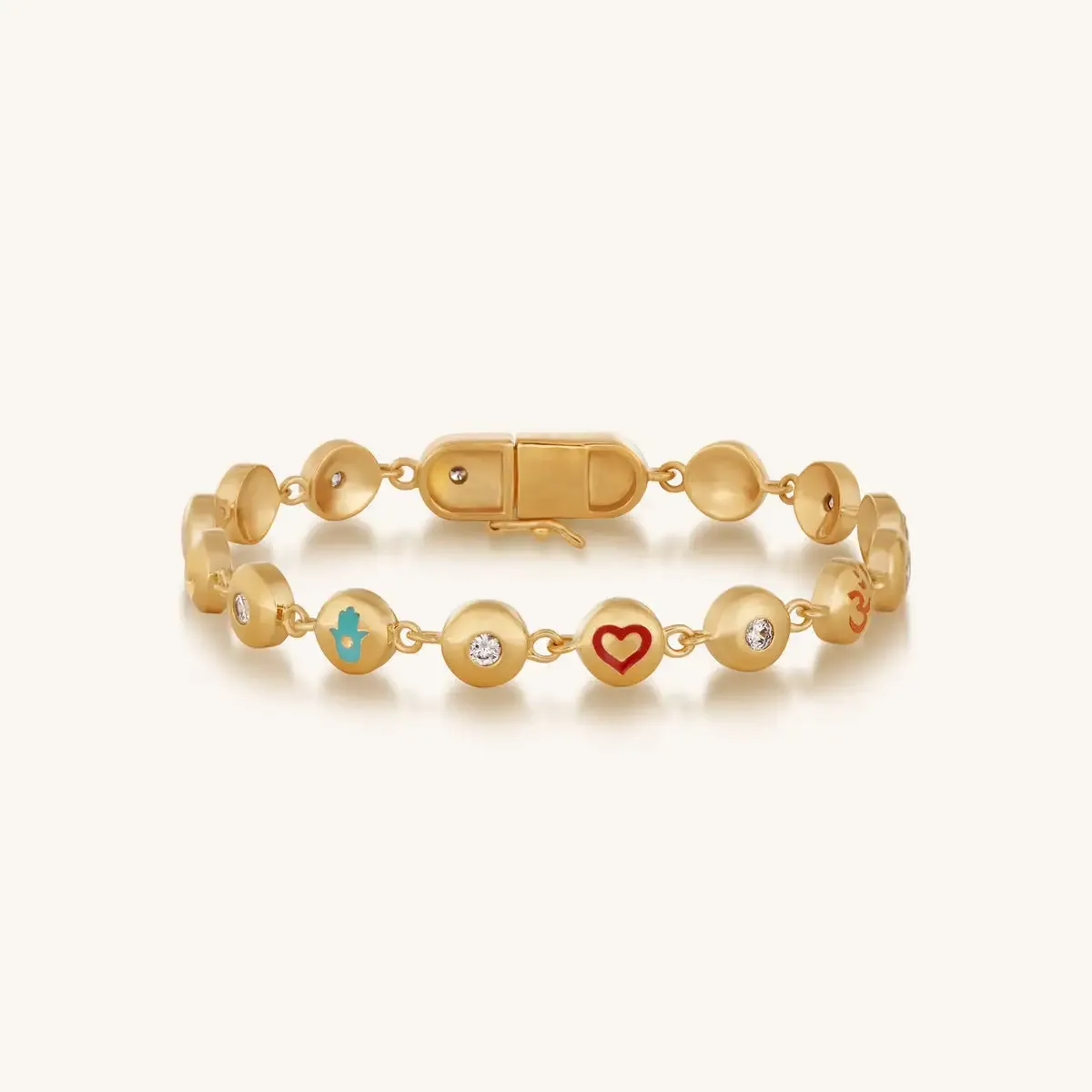 bracelet with playful enamel and diamond charms