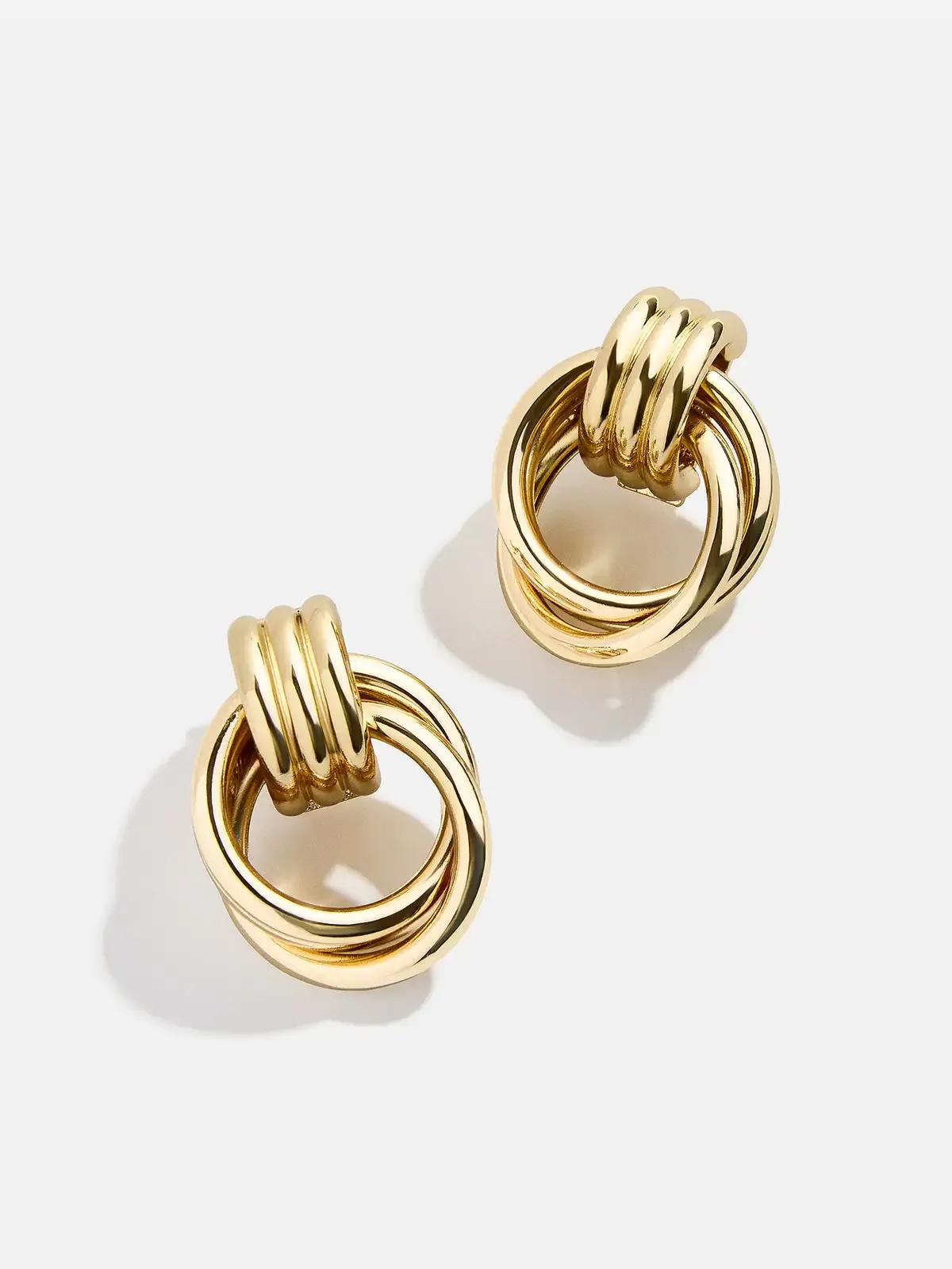 earrings featuring interlocking looped rings