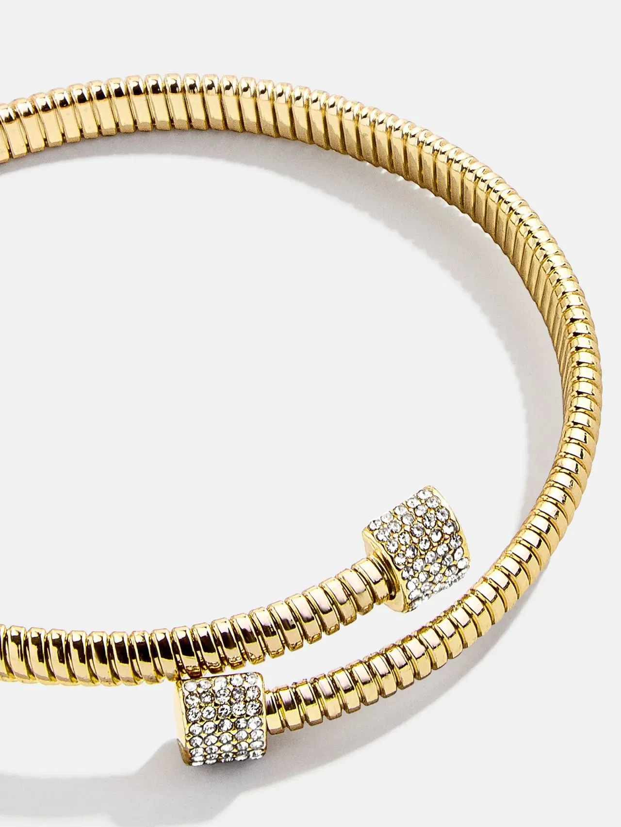 ribbed bracelet with diamond encrusted ends
