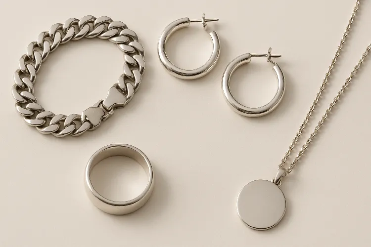 Silver jewelry quality recommendation, showcasing Argentine silver and 925 silver suitable for long-term wearing.