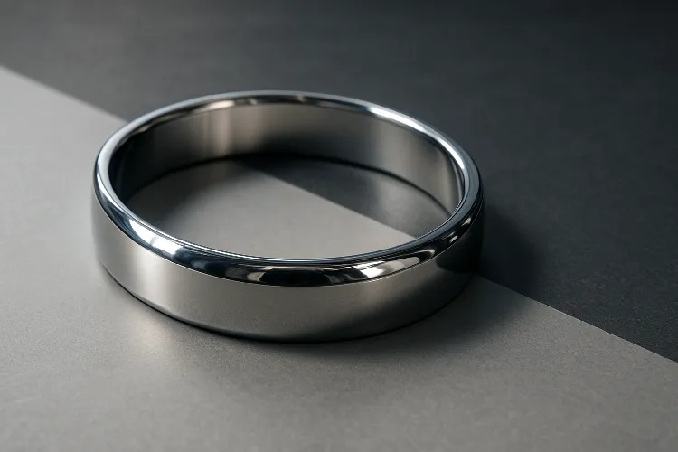 Sleek and durable titanium bracelet on a modern background.