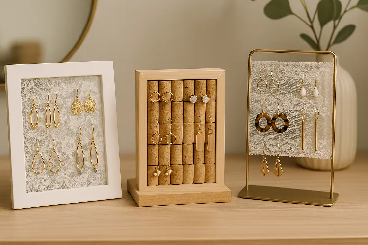 DIY earring display ideas in creative settings. DIY earring display ideas in creative settings.