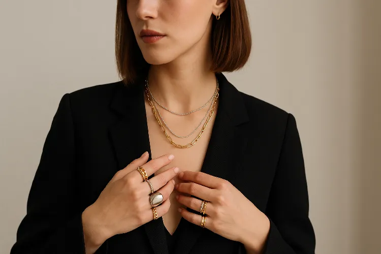 Mixing gold and silver for a modern, chic look Mixing gold and silver for a modern, chic look