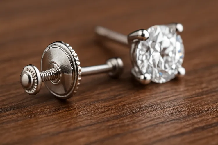 Secure screw-back clasp for diamond studs Secure screw-back clasp for diamond studs