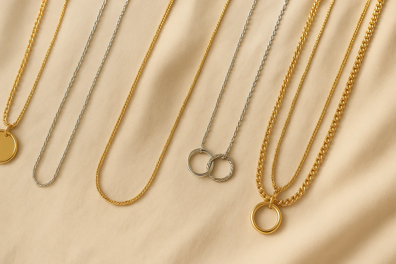 Beautiful necklaces displayed elegantly.