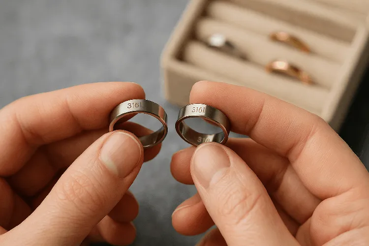 Detailed pictures of selecting a 316L stainless steel ring Detailed pictures of selecting a 316L stainless steel ring